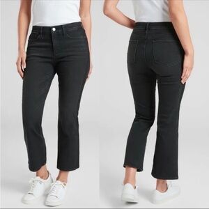 Athleta Sculptek Crop Kick Tuxedo Ankle High Rise Flare Jean Carbon Wash 0